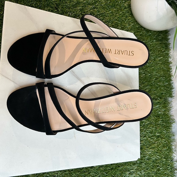 STUART WEITZMAN black suede leather sandals size 9 - Picture 4 of 15